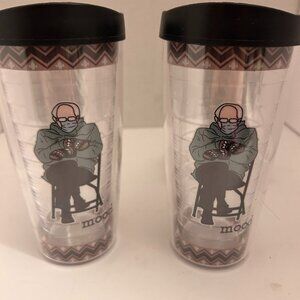 Bernie Sanders Mittens “Mood” Travel Tumbler Set of 2 – NOS – Meme Icon Cup